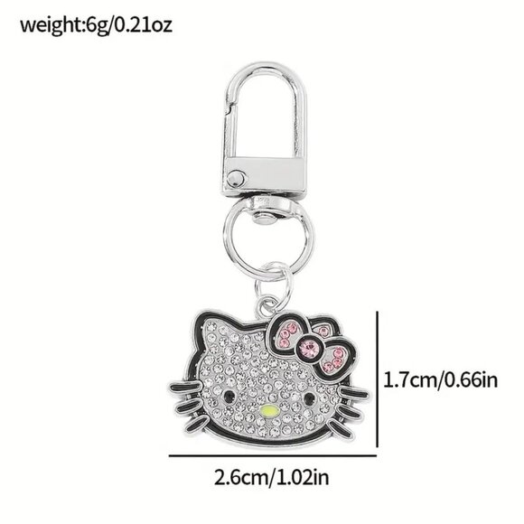 Hello Kitty Bag Charm Keychain Purse Rhinestones Trendy Stylish Glam Fun Sanrio - Picture 3 of 3
